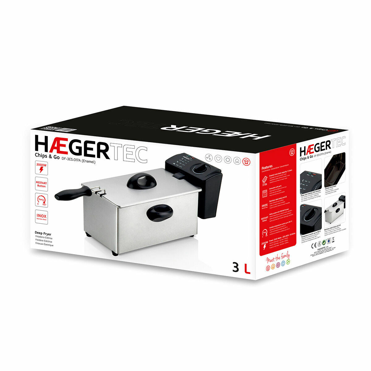 Friggitrice Haeger DF-3ES.017A Nero 2000 W