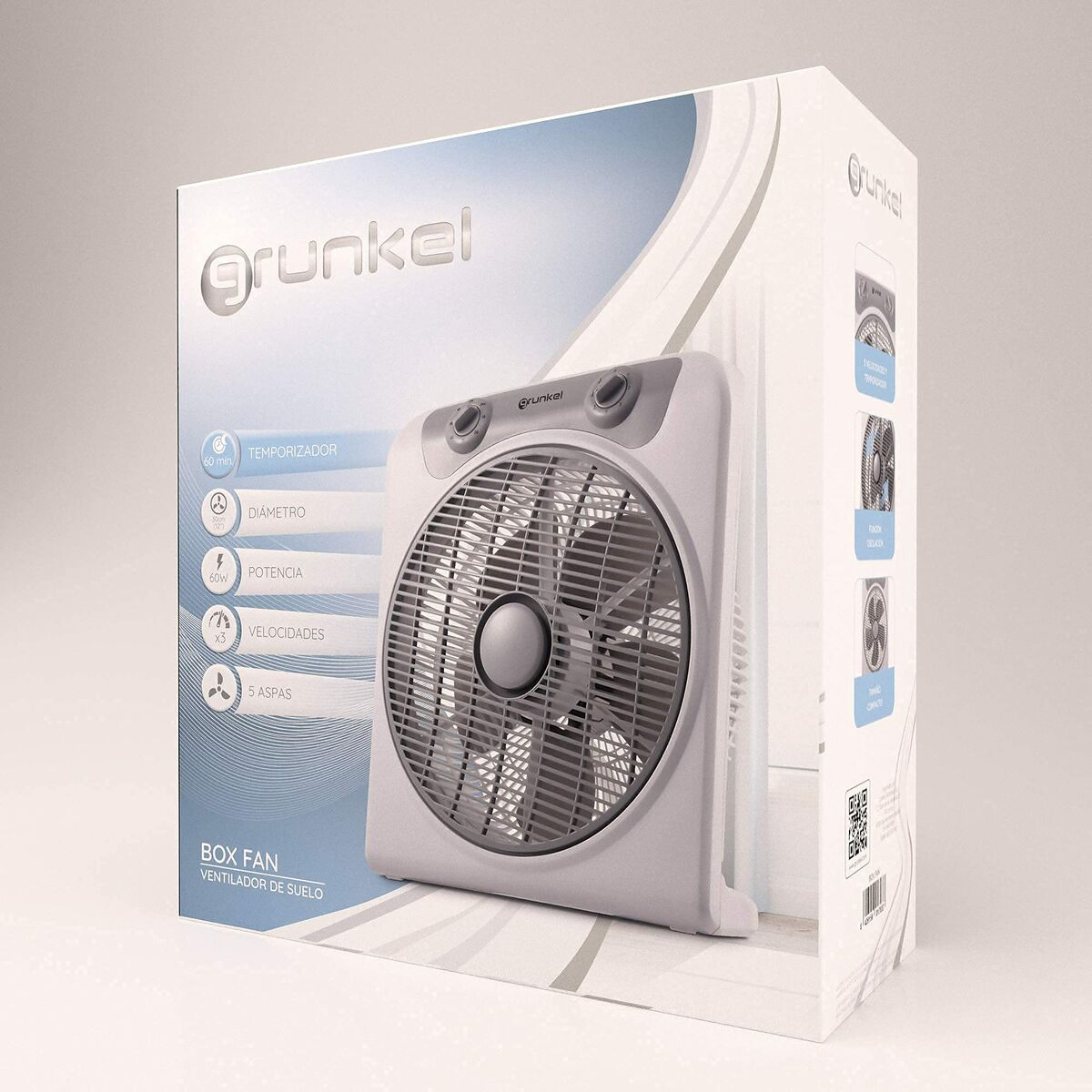 Ventilatore da Terra Grunkel BOX FAN Grigio 50 W