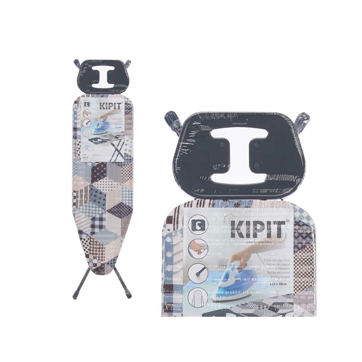 Asse da Stiro Multicolore Metallo Rombos 110 x 38 x 92 cm (4 Unità)