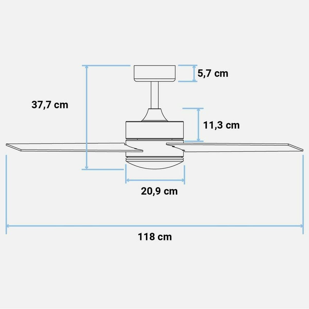Ventilatore da Soffitto Universal Blue 250-UVT1310 70 W Nero 70 W (119 cm)