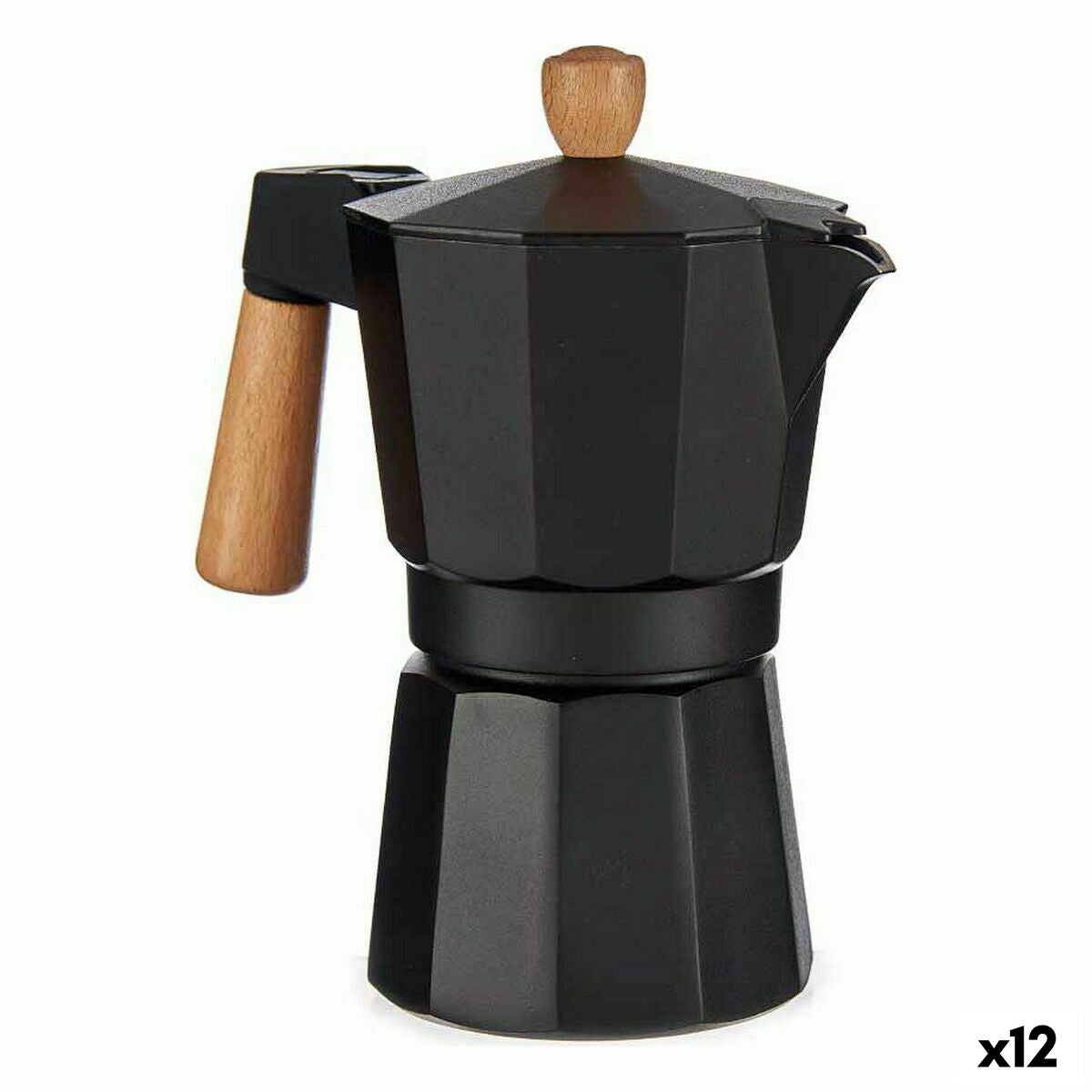 Cafettiera Italiana Legno Alluminio 300 ml (12 Unità)